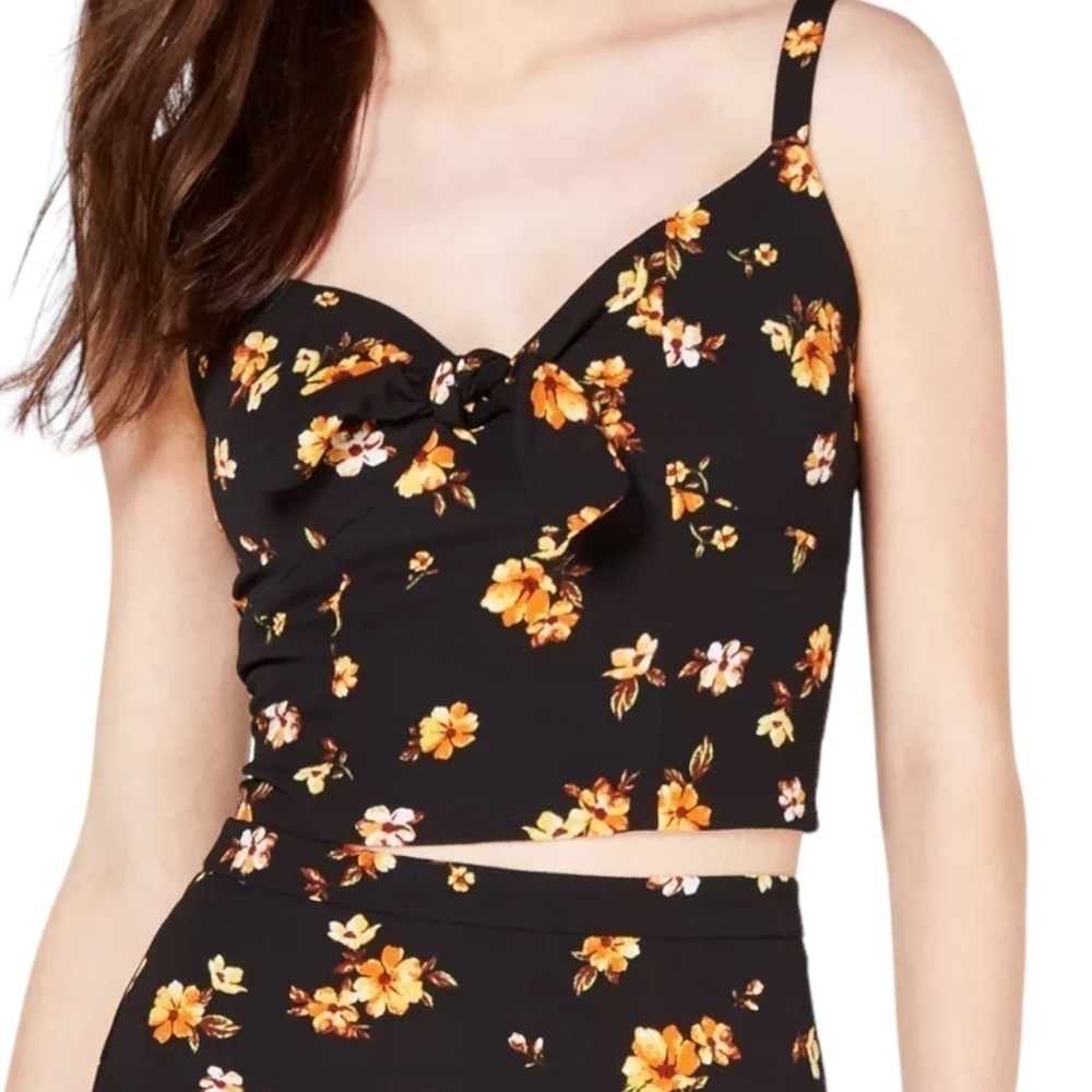 Floral Print Tie-Front Top | Small